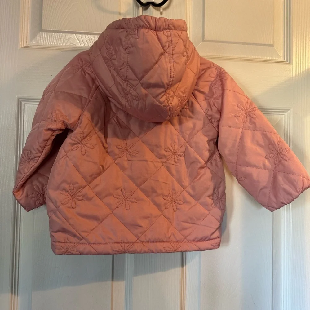 Carter’s Toddler Girls 24M Pink‎ Quilted Floral Hooded Jacket NWT